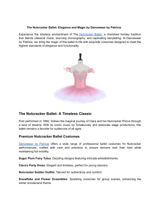 The Nutcracker Ballet_ Elegance and Magic by Dancewear by Patricia