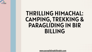 Thrilling Himachal Camping, Trekking & Paragliding in Bir Billing