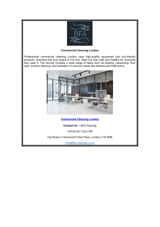 Commercial Cleaning London