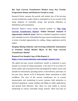Bar Type Current Transformer Market