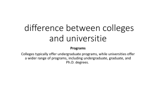 difference between colleges and universities