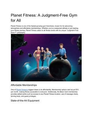 Planet Fitness_ A Judgment-Free Gym for All