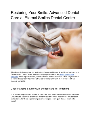 Restoring Your Smile_ Advanced Dental Care at Eternal Smiles Dental Centre