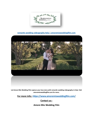 romantic wedding videography Italy | amoremioweddingfilm.com