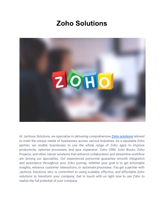 Zoho Solutions