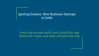 new business startup india
