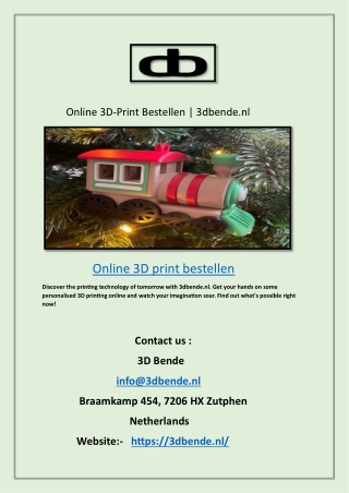 Online 3D-Print Bestellen | 3dbende.nl