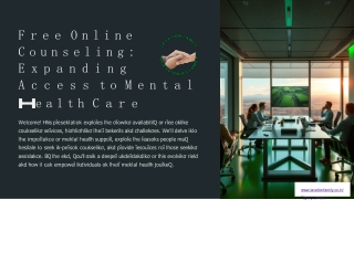 free one on one online counseling