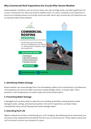 Why Commercial Roof Inspections Are Crucial After Severe Weather