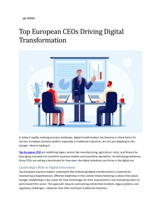 Top European CEOs Driving Digital Transformation