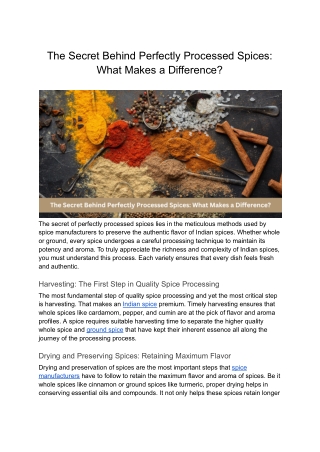 The Secret Behind Perfectly Processed Spices_ What Makes a Difference