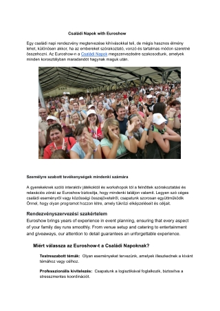 Családi Napok with Euroshow