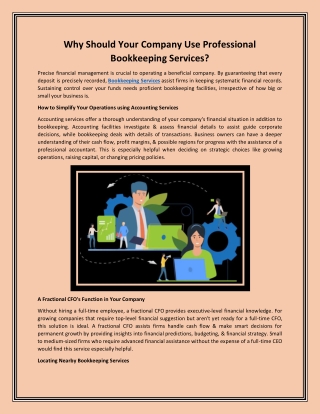 Why Should Your Company Use Professional Bookkeeping Services