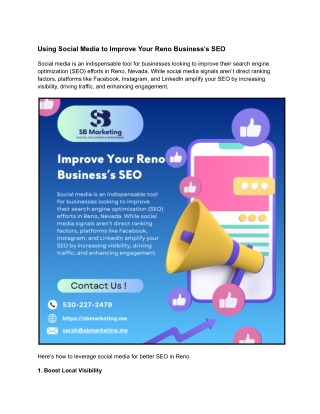 Using Social Media to Improve Your Reno Business’s SEO