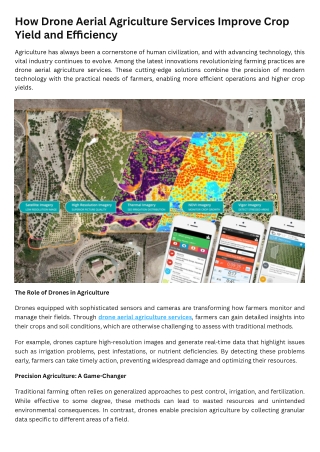 How Drone Aerial Agriculture Services Improve Crop Yield and Efficiency