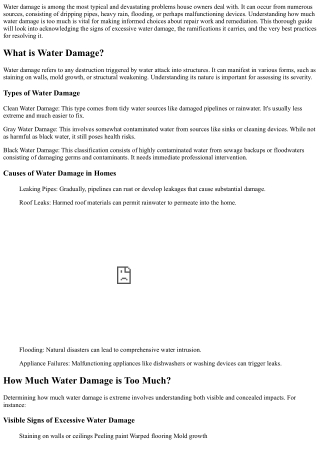 Just How Much Water Damage is Excessive? Recognizing the Limits