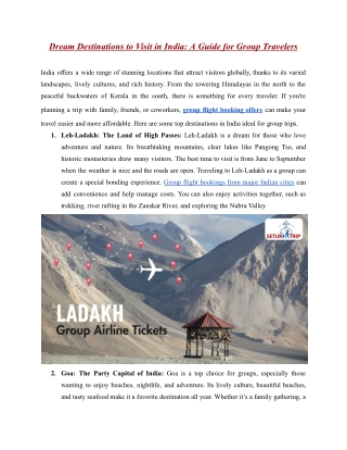 Dream Destinations to Visit in India