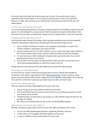 which is a great place to find _Cricket id provider