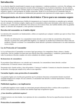 Transparencia en el comercio electrónico: Claves para un consumo seguro