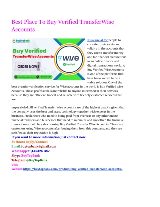 Why buying a verified Wise account is a great idea