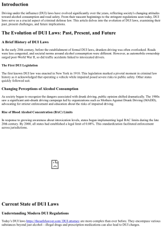 The Evolution of DUI Laws: Past, Present, and Future