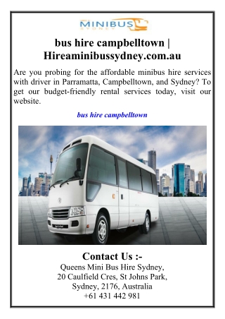 bus hire campbelltown | Hireaminibussydney.com.au