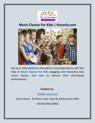 Music Classes For Kids  Hunarly