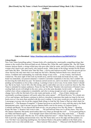 (Ebook Download) Say My Name: A Stark Novel (Stark International Trilogy Book 1)