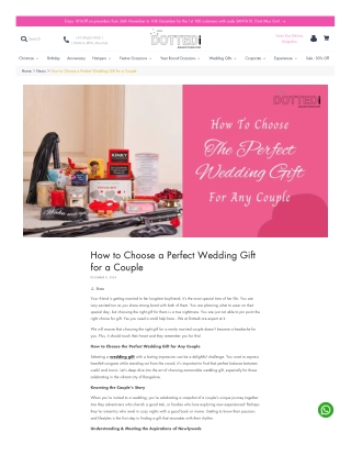 How to Choose a Perfect Wedding Gift for a Couple