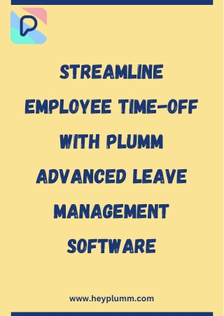 Streamline Employee Time-Off with Plumm Advanced Leave Management Software