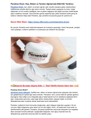 penetrex krem __içeriği nedir