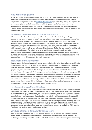 Hire Remote Employee