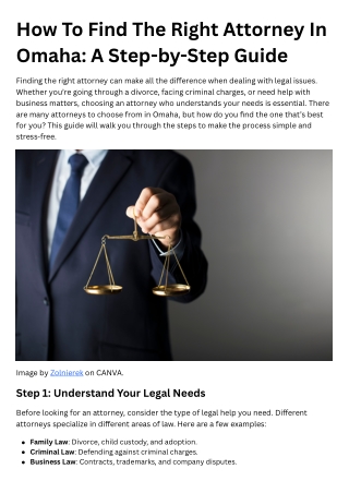How To Find The Right Attorney In Omaha A Step-by-Step Guide