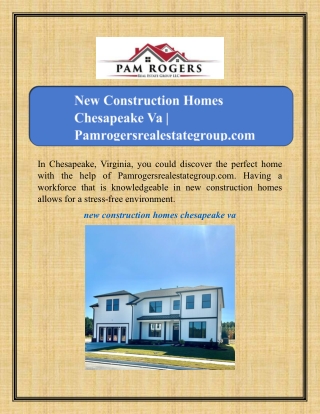 New Construction Homes Chesapeake Va | Pamrogersrealestategroup.com