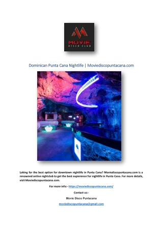 Dominican Punta Cana Nightlife | Moviediscopuntacana.com