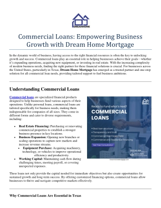 Commercial Loans