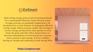 Take Control of Your Energy with Advanced Home Battery Power Storage