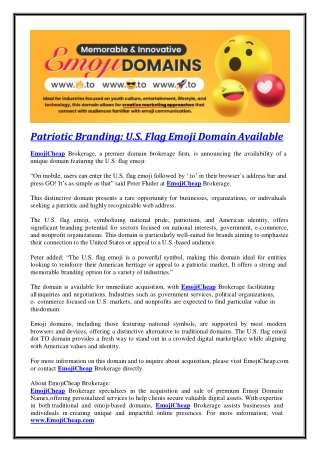 Patriotic Branding U.S. Flag Emoji Domain Available