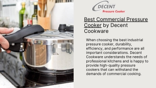 Best Commercial Pressure Cooker by Decent Cookware