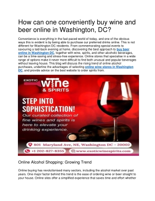 Exotic wine Spirits: Best Wine Store