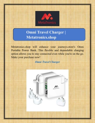 Omni Travel Charger | Metatronics.shop