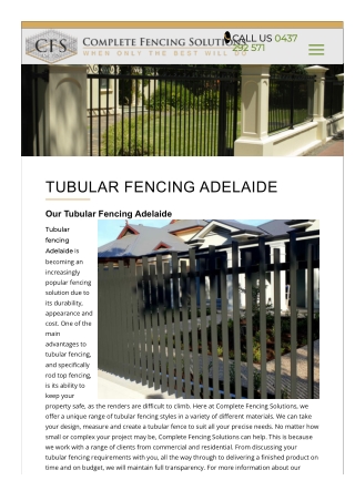 Tubular Fencing Adelaide