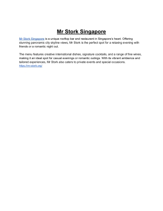 Mr Stork Singapore