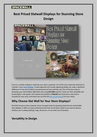 Best Priced Slatwall Displays for Stunning Store Design