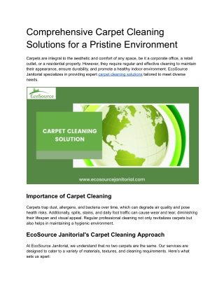 Carpet cleaning solution