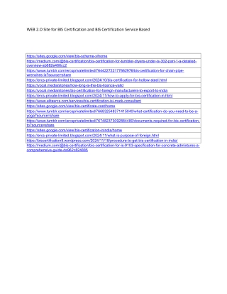 BIS Certification Backlinks of Web 2.o