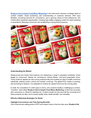 Ready to Eat & Instant Food Mixes Marketing