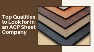 Top Qualities to Look for in an ACP Sheet Company