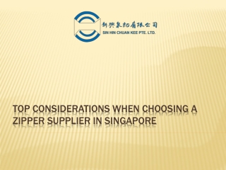 Top Considerations When Choosing a Zipper Supplier in Singapore