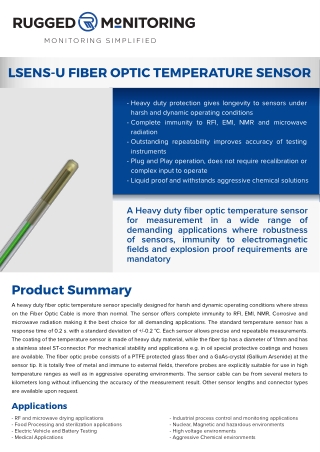 Heavy-Duty Fiber Optic Temperature Sensor - LSENS-U